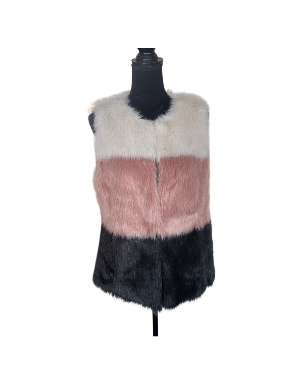 Marc New York Andrew Marc color block faux fur bohemian Y2K hippie vest medium - Picture 2 of 11